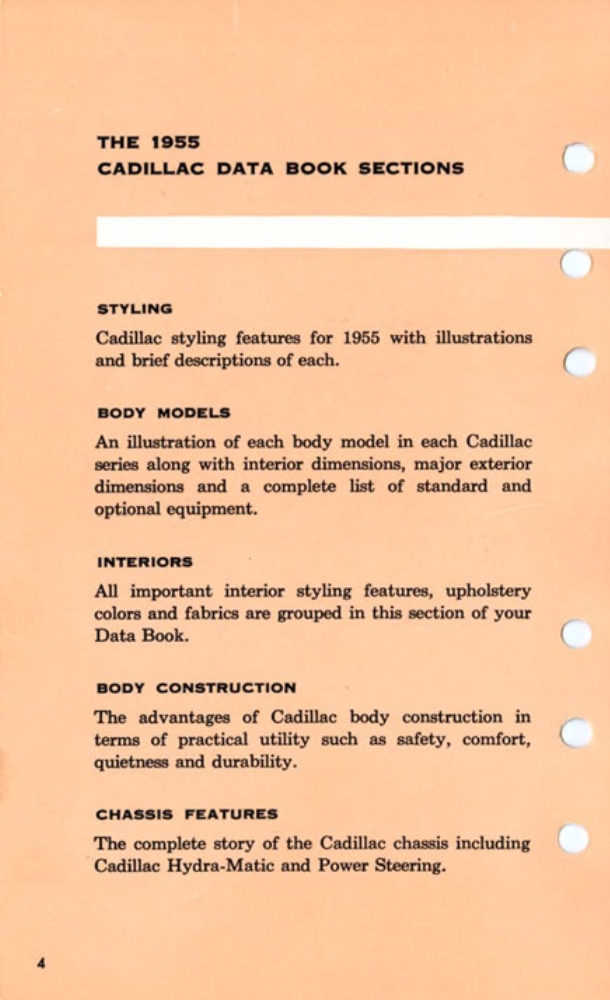 1955 Cadillac Salesmans Data Book Page 134